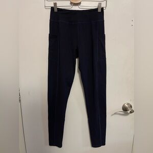 Satina Navy Blue Leggings with Side Pockets, Women’s One Size Fits All